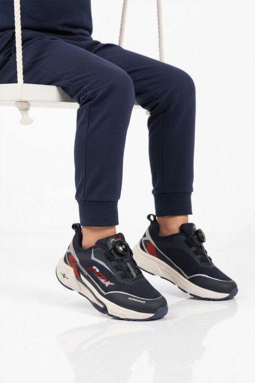 Lacivert Misina Bağcıklı Fileli Hafif Erkek Çocuk Spor Ayakkabı 2036 F