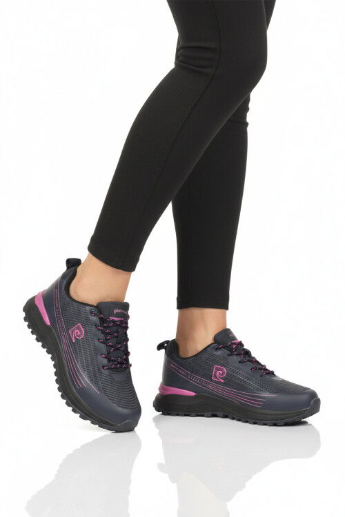 Lacivert Hafızalı Taban Hafif Bağcıklı Kadın Spor Ayakkabı PCI-11078 G