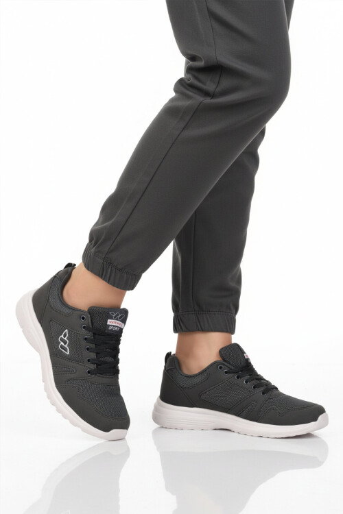 Lacivert Fileli Hafif Bağcıklı Esnek Unisex Spor Ayakkabı 020 G