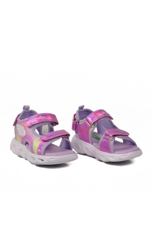 Lila Cırtlı Hafif Kız Çocuk Sandalet BNI-10113 P