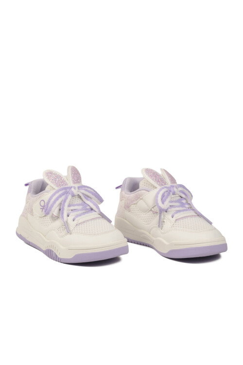 Lila Cırtlı Hafif Kız Çocuk Spor Ayakkabı BNI-11411 P