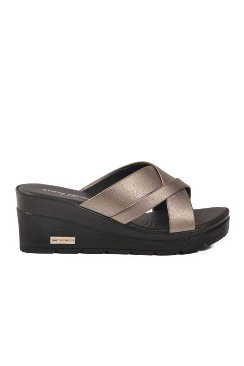 Platin Kadın Topuklu Terlik PC-7477 Z