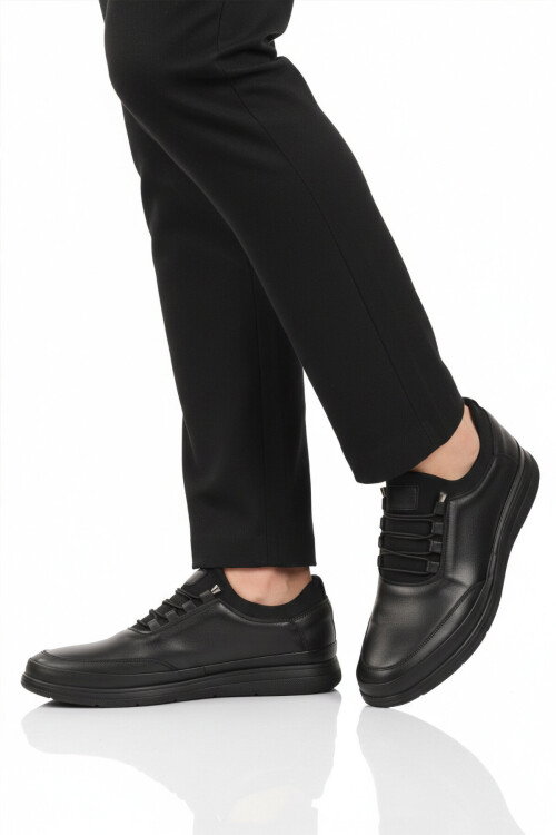Premium Siyah Hakiki Deri Anatomik Erkek Casual Ayakkabı 703 M
