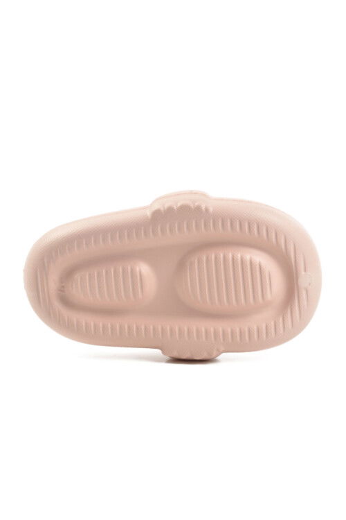 Pudra Suni Deri Çocuk Terlik Kuğu P-F