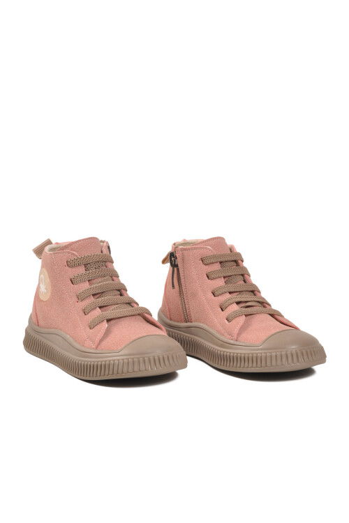 Pudra Bağcıklı Fermuarlı Kız Çocuk Bot BNI-32088 B