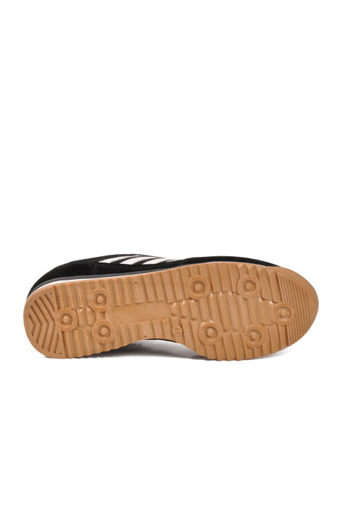 Siyah Beyaz Bağcıklı Kaymaz Erkek Spor Ayakkabı 2377 M