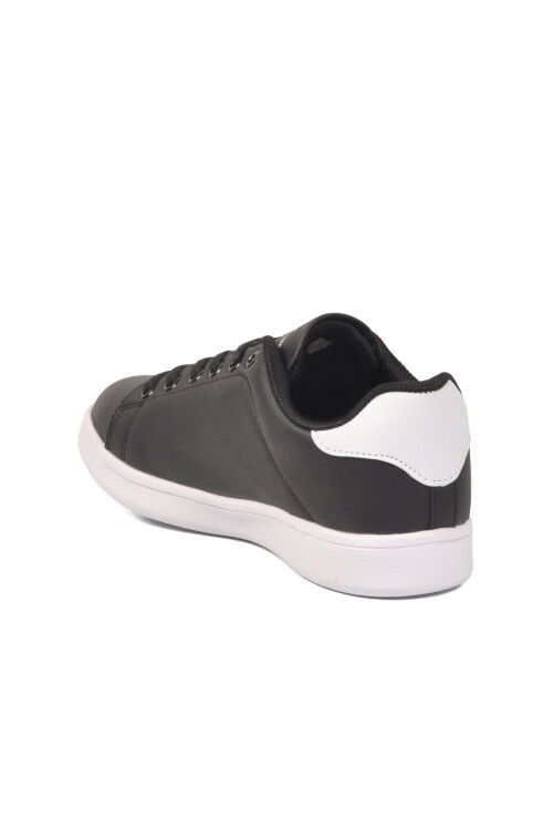 Siyah Beyaz Cilt Bağcıklı Hafif Unisex Sneaker Bst-1002 G
