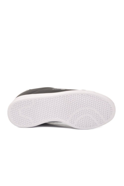 Siyah Beyaz Cilt Bağcıklı Hafif Unisex Sneaker Bst-1002 G