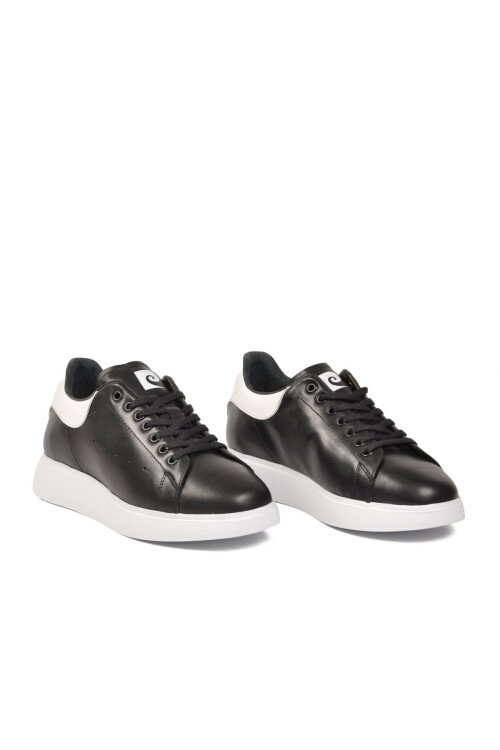 Siyah Beyaz Bağcıklı Unisex Sneaker PC-32722 G
