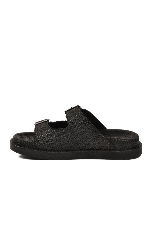 Siyah Çift Bantlı Hafif Kadın Terlik PC-54687 Z