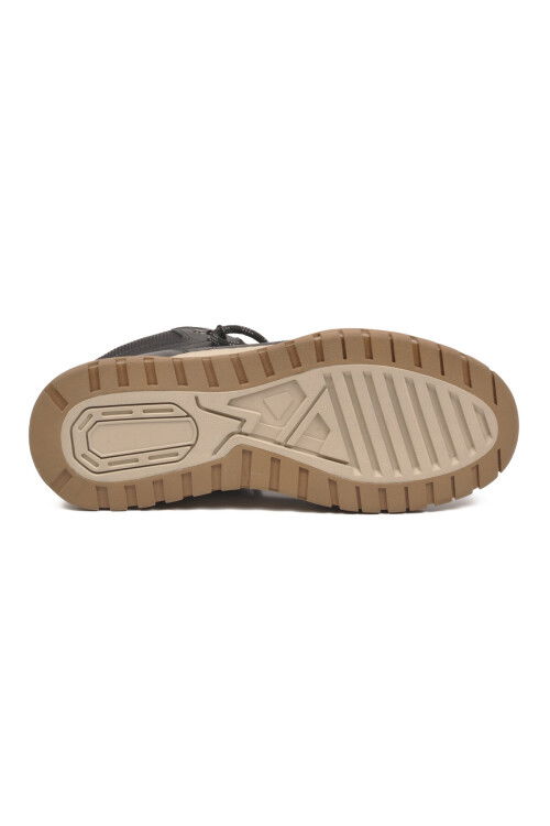 Siyah Hakiki Deri Bağcıklı Fermuarlı Erkek Bot 152-20404-2 M