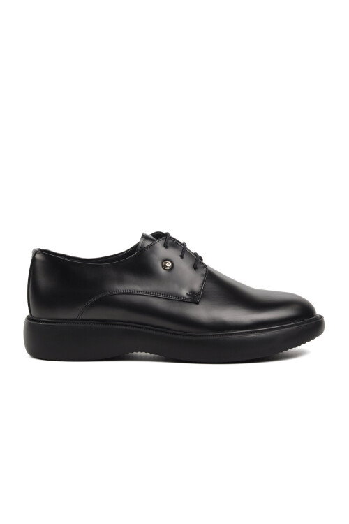 Black Genuine Leather Mens Casual Shoes 70914 M