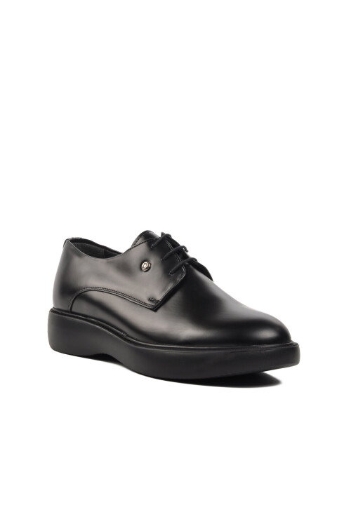 Black Genuine Leather Mens Casual Shoes 70914 M