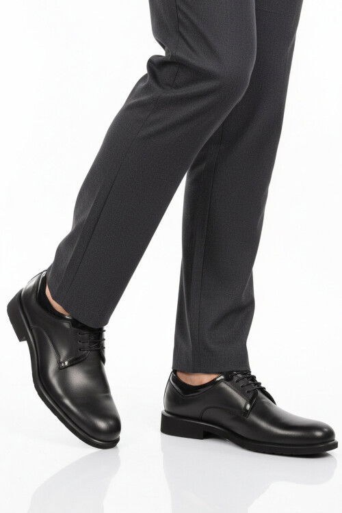 Black Genuine Leather Mens Casual Shoes 023 M