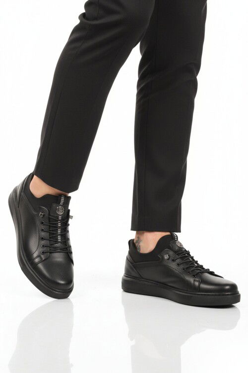 Siyah Hakiki Deri Erkek Casual Ayakkabı 140 M