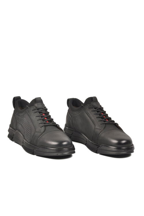 Siyah Hakiki Deri Erkek Casual Ayakkabı 152-14600 M