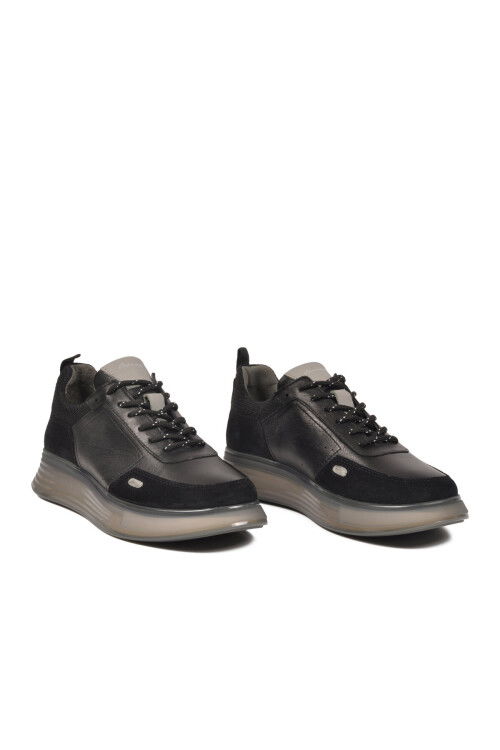 Siyah Hakiki Deri Erkek Casual Ayakkabı 152-15808 M