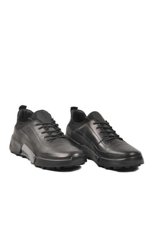 Siyah Hakiki Deri Erkek Casual Ayakkabı 152-18555 M