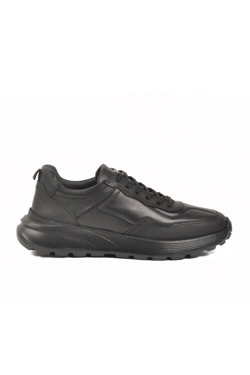 Siyah Hakiki Deri Erkek Casual Ayakkabı 152-20342 M