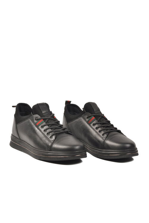 Siyah Hakiki Deri Erkek Casual Ayakkabı 152-20542 M