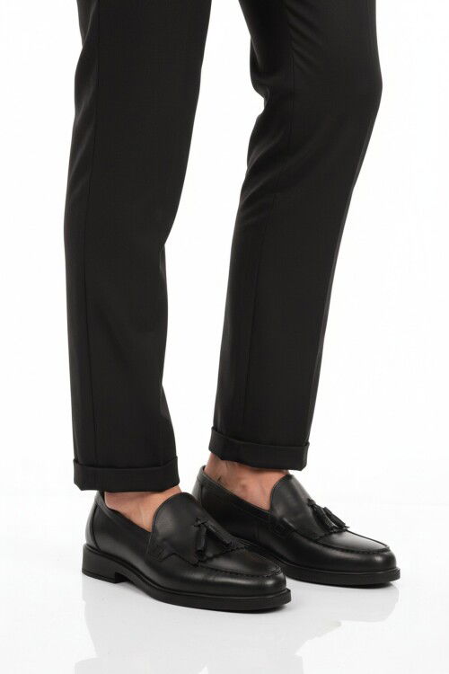 Siyah Hakiki Deri Erkek Casual Ayakkabı 2208 M