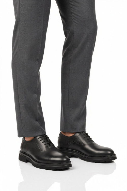 Siyah Hakiki Deri Erkek Casual Ayakkabı 381 M