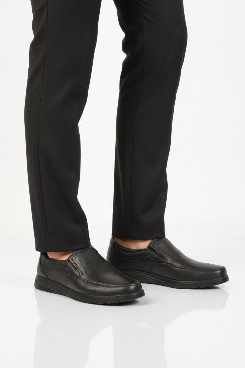 Siyah Hakiki Deri Jel Taban Anatomik Erkek Casual Ayakkabı 409 M