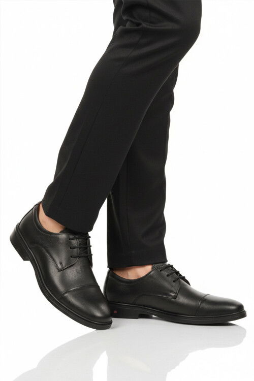 Siyah Hakiki Deri Jel Taban Anatomik Erkek Casual Ayakkabı 425 M