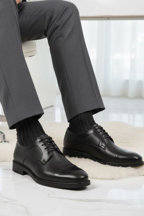 Siyah Hakiki Deri Erkek Casual Ayakkabı 821 M