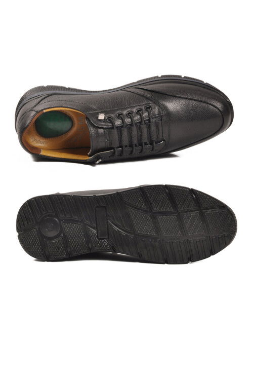 Siyah Hakiki Deri Anatomik Jel Taban Erkek Casual Ayakkabı 901 M