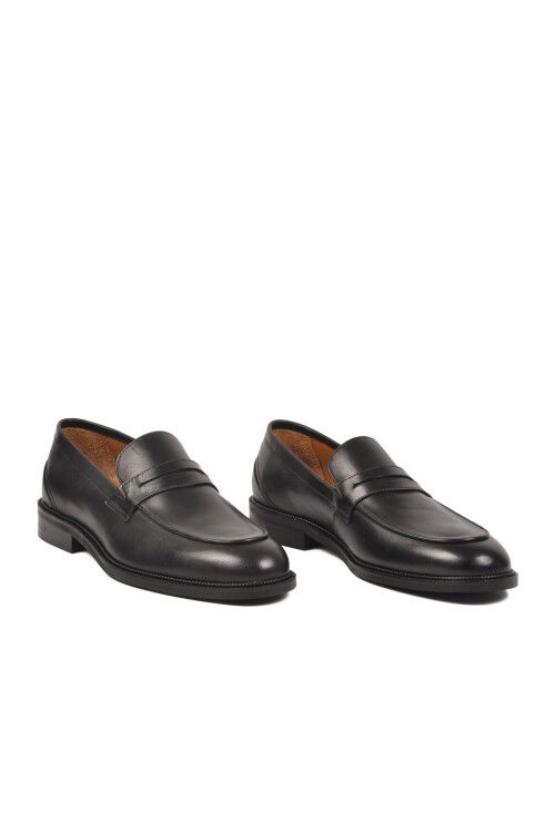 Siyah Hakiki Deri Erkek Klasik Ayakkabı 3085 M