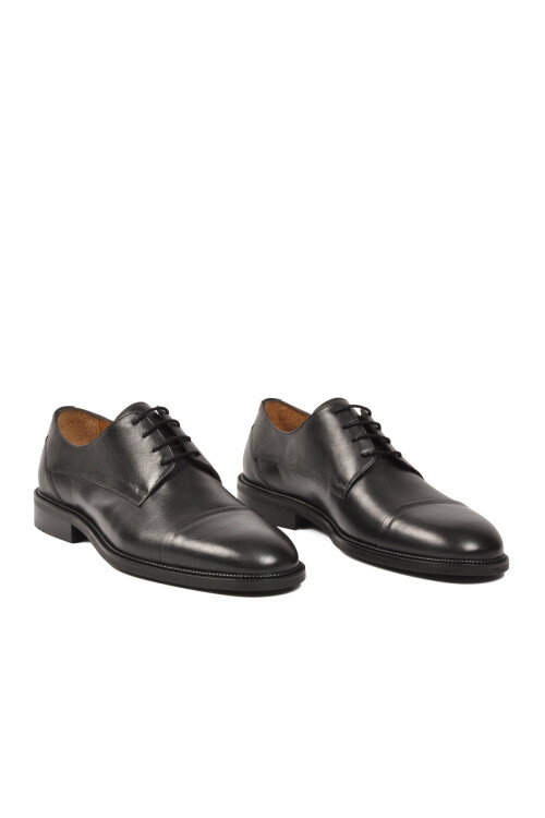 Siyah Hakiki Deri Erkek Klasik Ayakkabı 3526 M