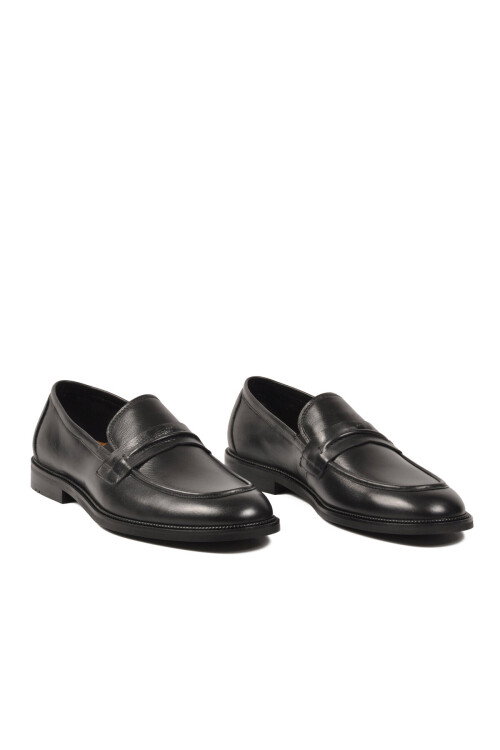 Siyah Hakiki Deri Erkek Klasik Ayakkabı 3611 M