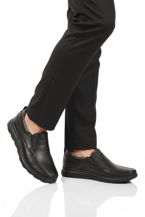 Premium Siyah Hakiki Deri Anatomik Erkek Casual Ayakkabı 2406 M