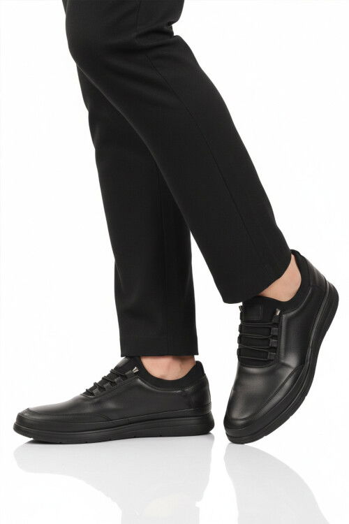 Premium Siyah Hakiki Deri Anatomik Erkek Casual Ayakkabı 703 M