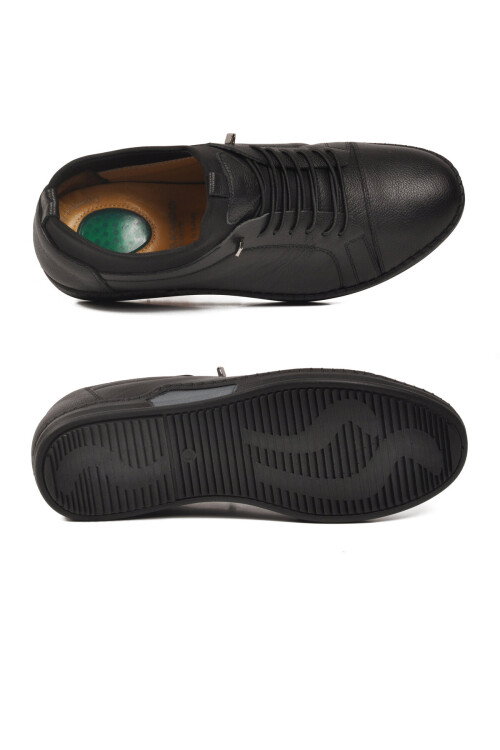 Siyah Hakiki Deri Jel Taban Anatomik Erkek Casual Ayakkabı 419 M