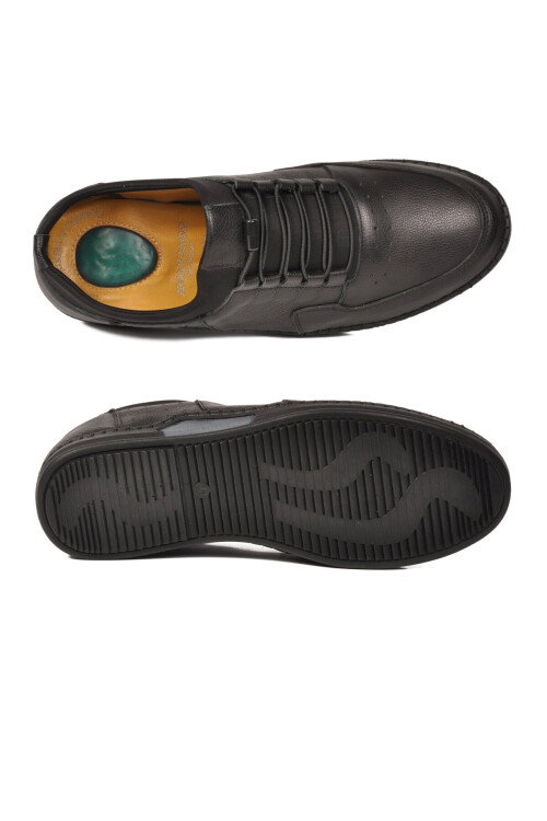 Siyah Hakiki Deri Jel Taban Anatomik Erkek Casual Ayakkabı 418 M
