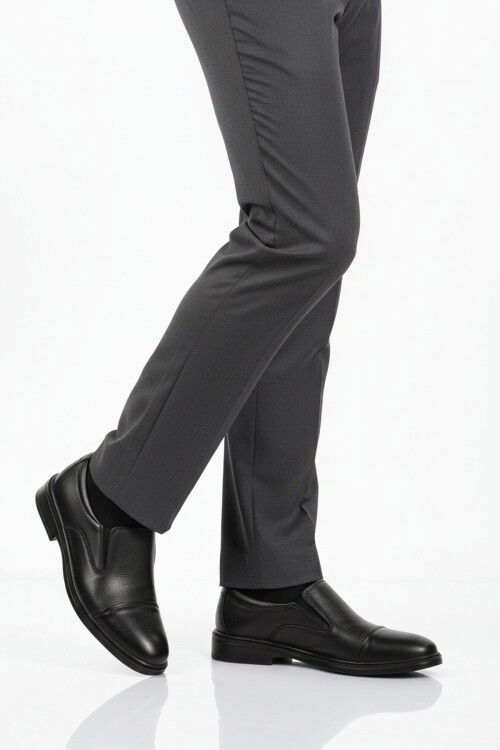 Siyah Hakiki Deri Jel Taban Anatomik Erkek Klasik Ayakkabı 425 M