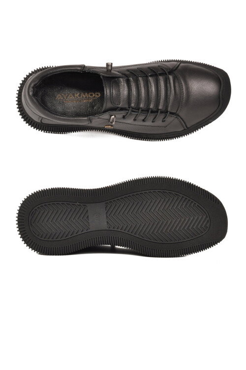 Siyah Hakiki Deri Ortopedik Kadın Casual Ayakkabı 5605 Z