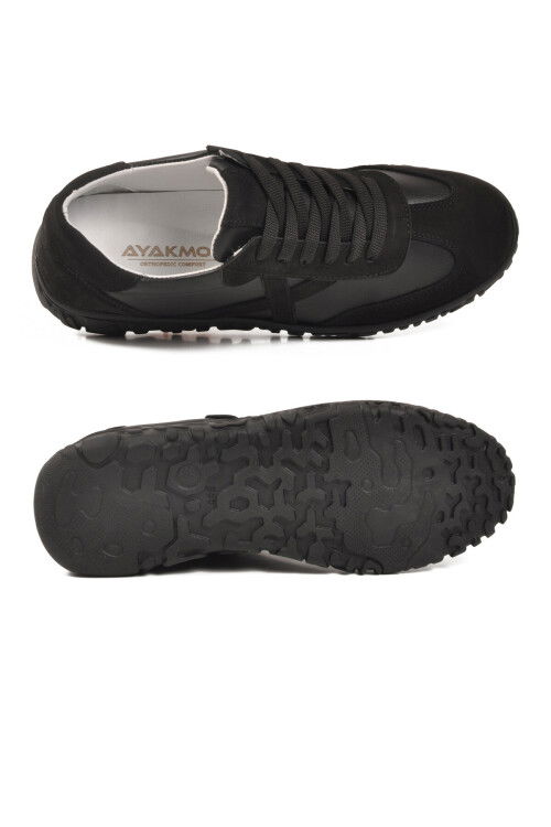 Siyah Hakiki Deri Anatomik Kadın Casual Ayakkabı F-003 Z