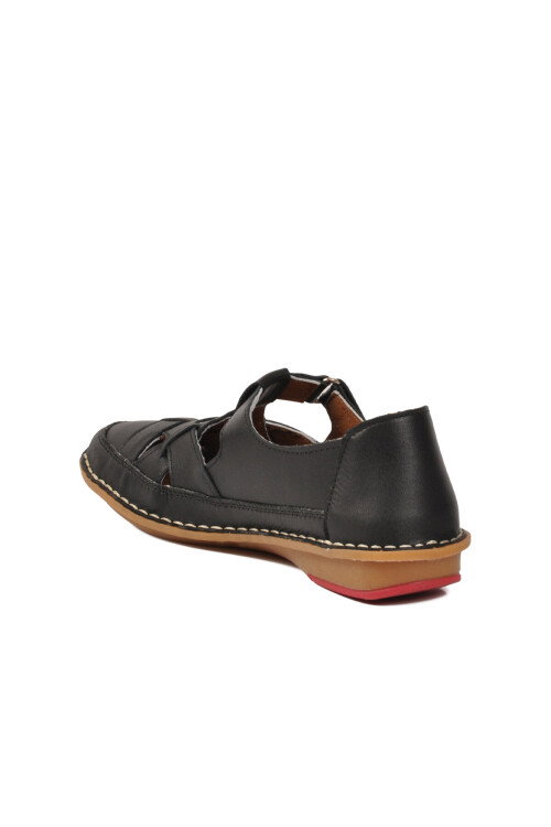 Siyah Hakiki Deri Kadın Günlük Ayakkabı PC-54557 Z