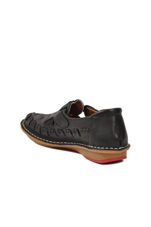 Siyah Hakiki Deri Kadın Günlük Ayakkabı PC-54559 Z