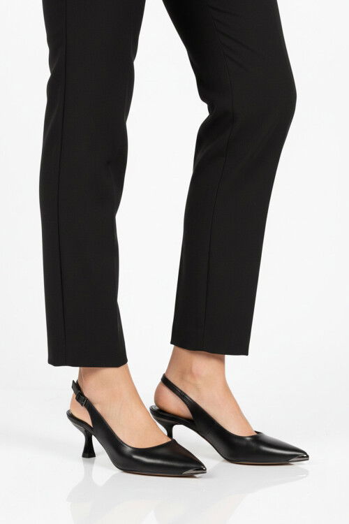 Black Thin Heel Womens High Heel Shoes 357140 Z