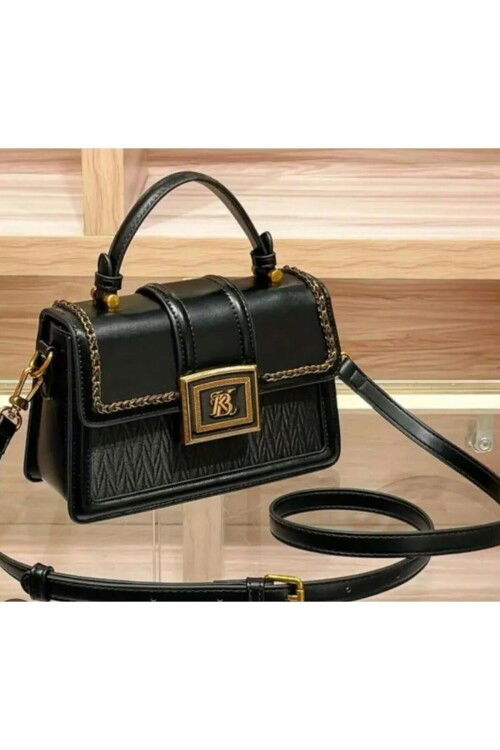 Siyah Kadın El ve Omuz Çantası