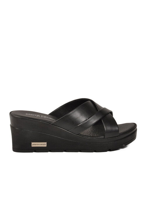 Siyah Kadın Topuklu Terlik PC-7477 Z