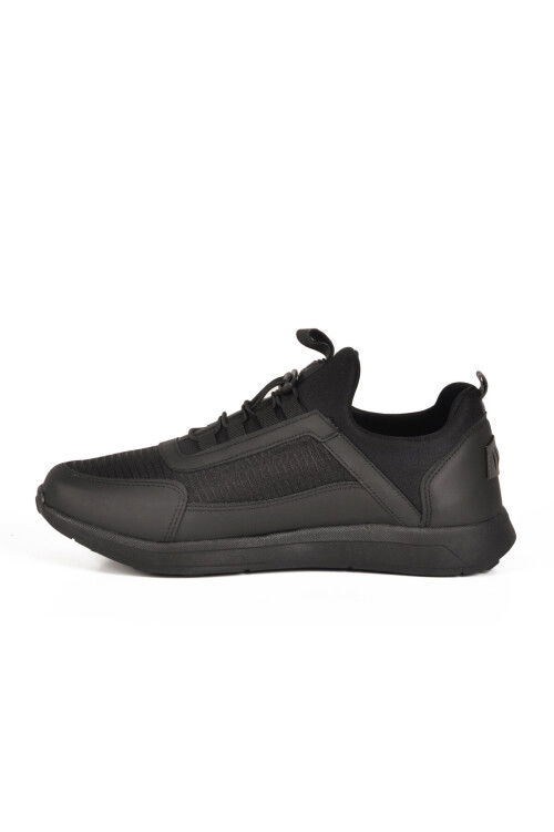 Black Lock Lace-Up Lightweight Flexible Mens Sneakers Apollo 166 M