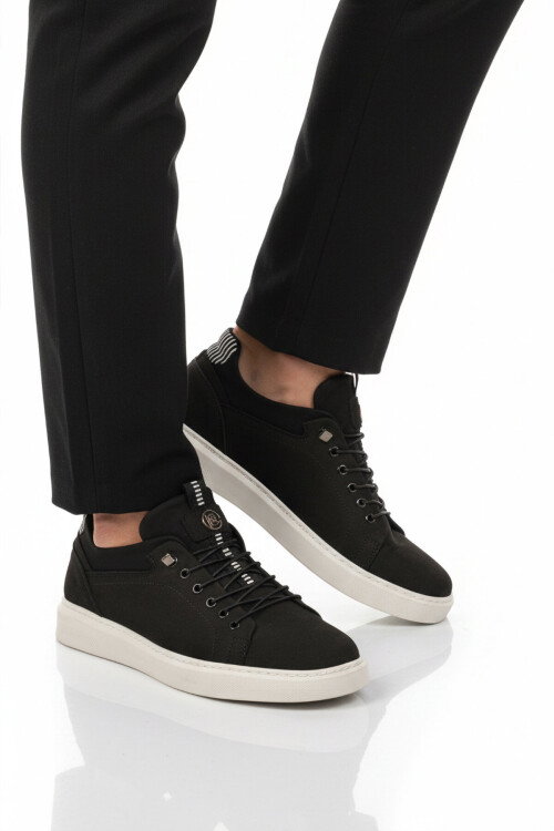 Siyah Nubuk Hakiki Deri Erkek Casual Ayakkabı 140 M