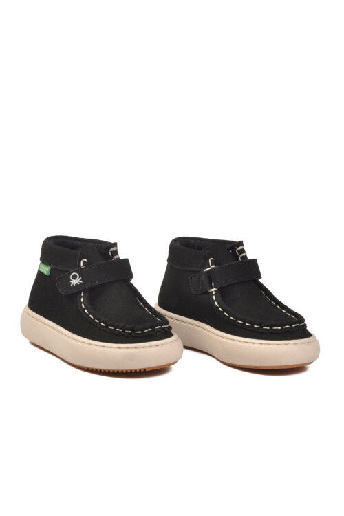 Siyah Nubuk Keten Cırtlı Erkek Çocuk Günlük Ayakkabı BNI-32069 P