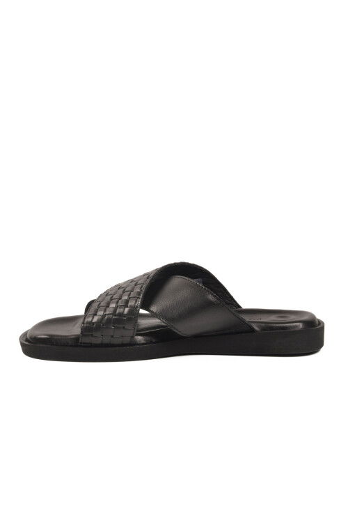 Siyah Çapraz Bantlı Hafif Erkek Günlük Terlik PC-7341 M