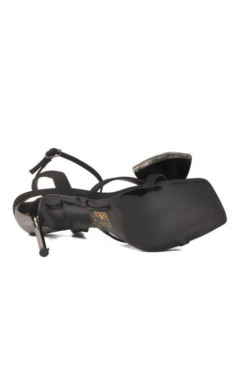 Siyah İnce Uzun Topuklu Kadın Abiye Ayakkabı 588001 Z